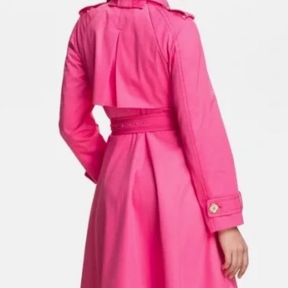 NWT Kate Spade Vibrant Pink Trench Coat - Picture 2 of 5